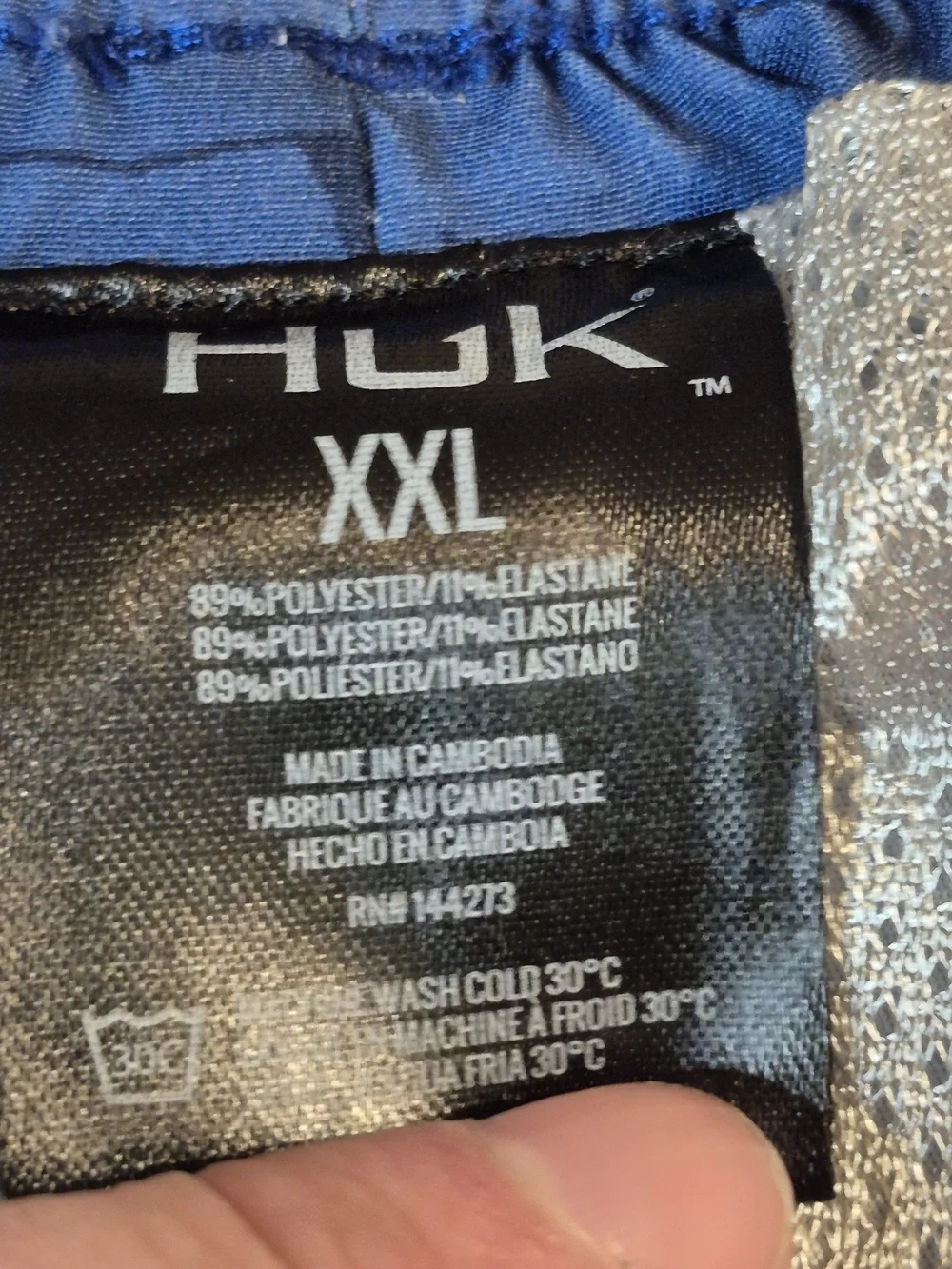 Huk Blue Palm Tree & Yacht Print Swim Trunks 4833